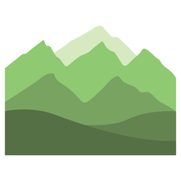 green mountains landscape simple design clip art preview