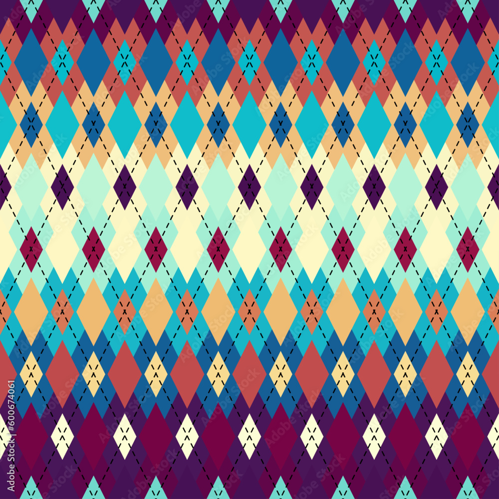 Poster Argyle seamless vector pattern background. Pattern of a rhombuses.