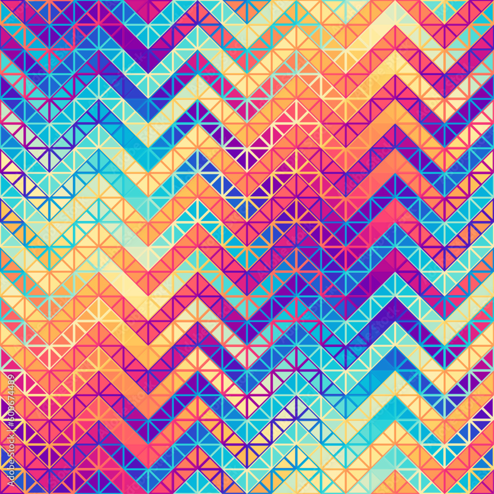 Poster Seamless vector pattern background of a triangles. Vector chevron pattern