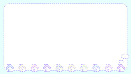 かわいいお家のピンクフレーム★PNG