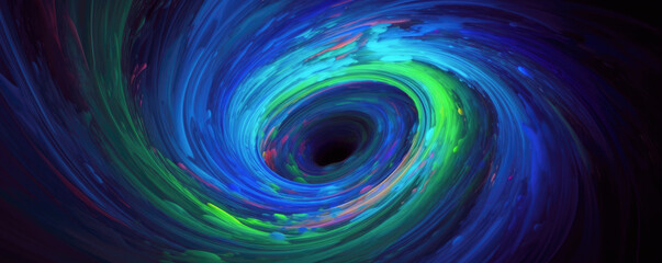 Blue green vortex abstarct color background.  hand edited generative AI.