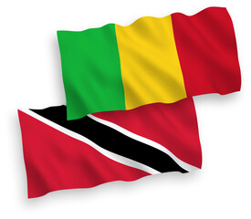 Flags of Republic of Trinidad and Tobago and Mali on a white background