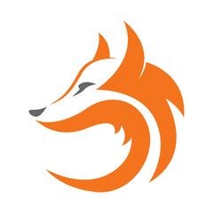 Naklejka premium Fox icon logo design