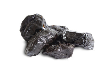 Dried plum isolated on white on a white background. Prunes