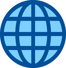 colored icon internet outline blue