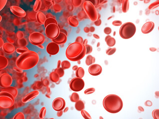 Ai generated illustration of human red blood cells, concept for medical health care