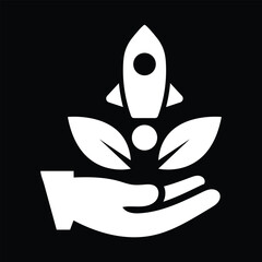 Bioenergy space rocket logo design