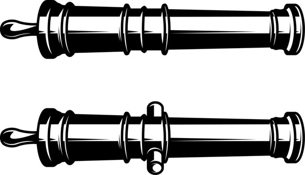 Vintage cannon vector illustration. Design element for poster, card, banner, t shirt, logo, label. Vector illustration