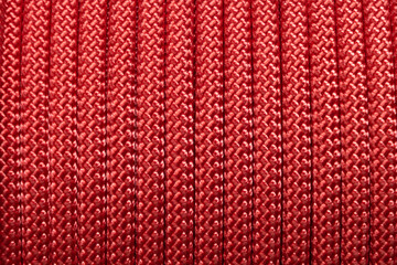Red climbing rope as texture, pattern, background