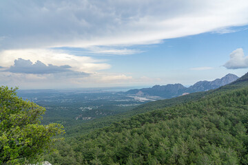 The scenic views from Trabenna, which was a city in ancient Lycia, at the border with Pamphylia, near Sivri Dağ and  Geyikbayırı, the rock climbing center, Antalya