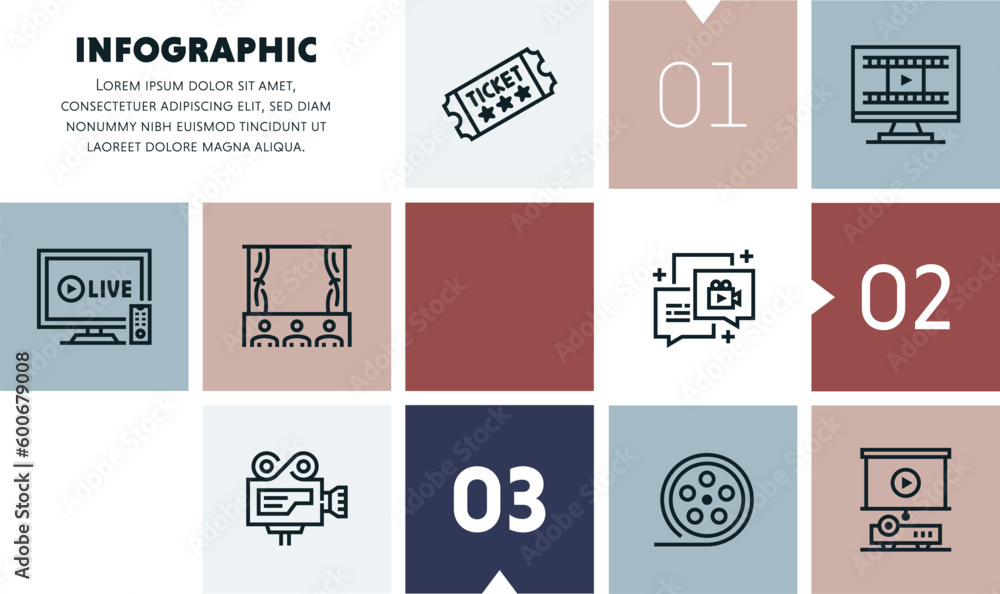 Aufkleber smart event technologies infographic design with icons, made by thin line style with editable stroke