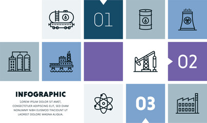 Industrial internet of things infographic design with icons, made by thin line style with editable strokes.