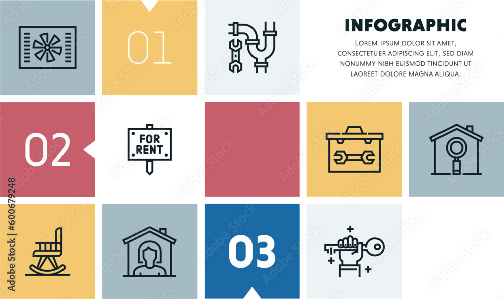 Poster manual workforce analytics infographic design with icons, made by thin line style with editable stro