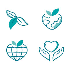 Corporate social responsibility, Ethical business practices, Socially responsible companies, Sustainability and social responsibility. Social Responsibility Vector Line Icon with hand-drawn touch.