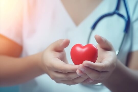 concept care heart cardiology doctor person medicine hand hospital health. Generative AI.