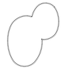 破線の吹き出し 縦書き2段