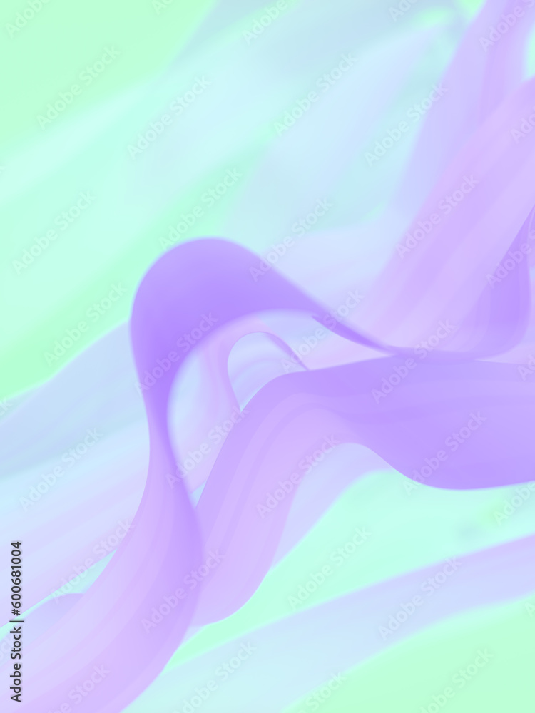 Aufkleber waves of fabric in the wind with a trendy neon colored stripes. modern background. 3d rendering digi
