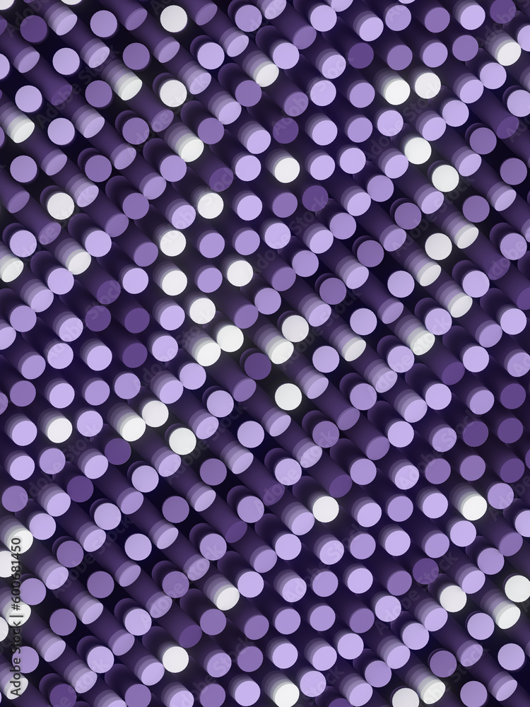 Aufkleber Surface of cylindrical shapes with a trendy gradient. Geometric background. 3d rendering digital illustration
