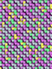 Pattern of multi colored cylinders. Abstract background. 3d rendering digital illustration