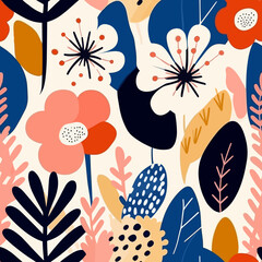 Arrière-plan, plantes et fleurs abstraites