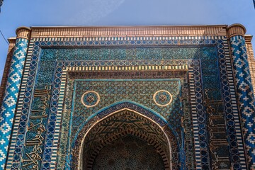 Beautiful oriental views of the tomb of the wives of the commander Amir Temur - Shakhi Zinda