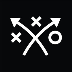 Obraz premium Tic tac toe arrow cross logo design