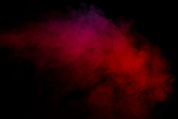 Orange and red steam on a black background.