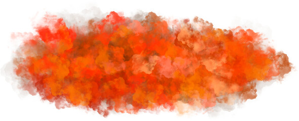 Realistic orange colorful fog clouds