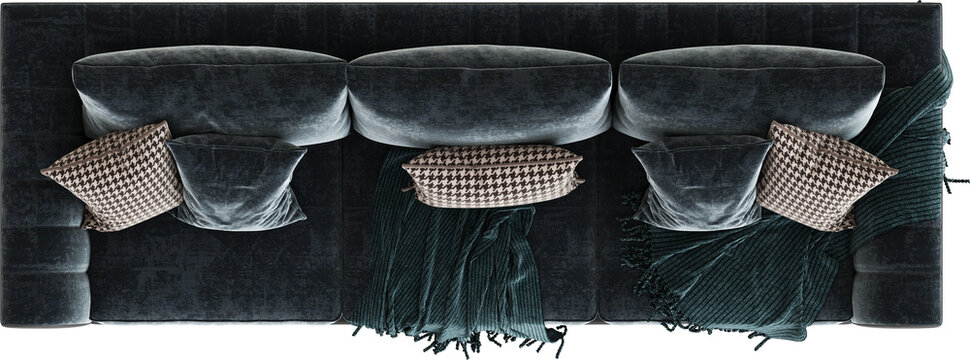 Top view isolated png Sofa, architecture plans layout
