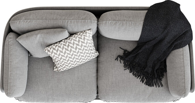 Top view isolated png Sofa, architecture plans layout
