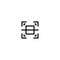square icon with straight line mark with black color
