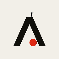 Business vision and leadership vector concept. Symbol of aspiration, ambition, inspiration. Minimal illustration © jozefmicic