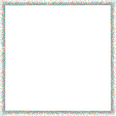 Square frame with small fading dots, color. A square border to use as a frame for your designs, made with messy, irregular colored dots.