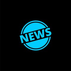  News sign icon isolated on black background