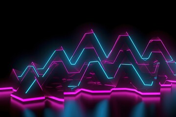 abstract futuristic background with pink blue glowing neon moving high speed wave Zigzag lines and bokeh lights. Data transfer concept Fantastic wallpaper.,Ai Generative