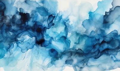 Abstract watercolor paint background dark blue color grunge texture for background, generative AI