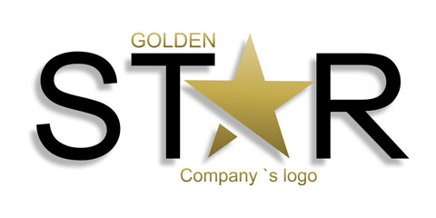 luxury gold star. Vector company logo, emblem. Elegant star logo concept on a white background. 