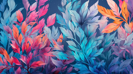 Colorful leaves illustration background