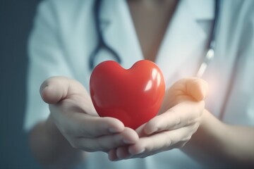concept medicine hospital doctor heart cardiology person hand health care. Generative AI.