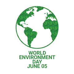 World Environment Day. June 05. Save the planet. Holiday concept. Template for background, banner, card, poster with text inscription. Vector illustration