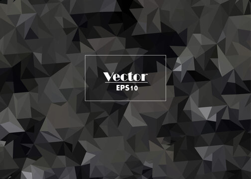 Black And Gray Digital Abstract Vector Image Stylized From Triangles