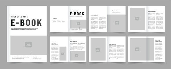 Clean ebook design or ebook layout template