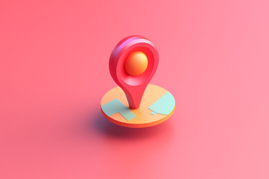 Modern Location icon 3d, generative ai