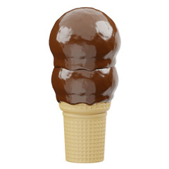 Chocolate Ice Cream 3D Icon