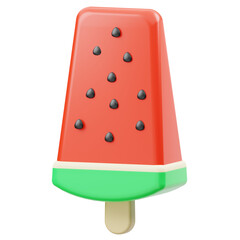 Watermelon Ice Cream Stick 3D Icon