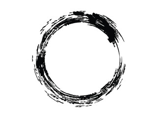 Grunge circle made of black paint.Grunge circle made of black ink.Grunge oval shape made for marking.