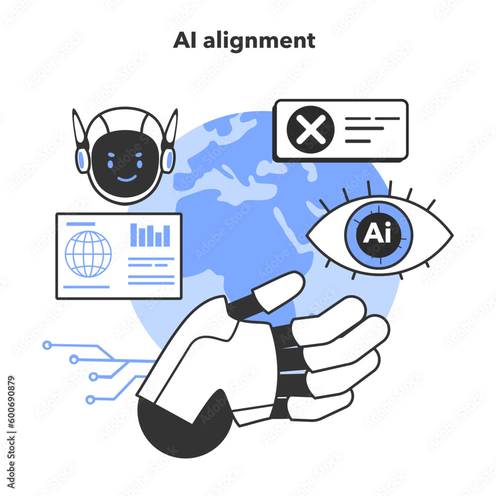 Poster ai ethics. artificial intelligence alignment. computer system intelligence