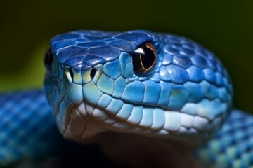 Blue viper snake. Generate Ai