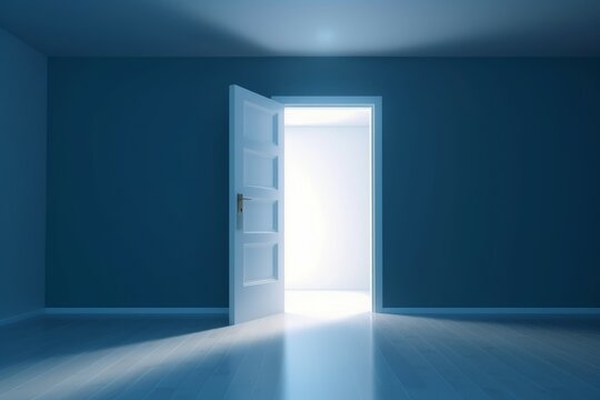 Blue room door open. Generate Ai