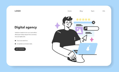 Digital promotion web banner or landing page. Social media